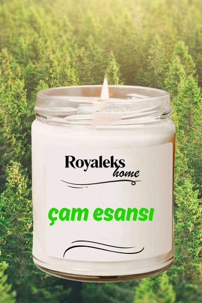 Doğal Özel Seri Kokulu Dekoratif Kavanoz Mum 210 cc - Çam Esansı - RYL - 3