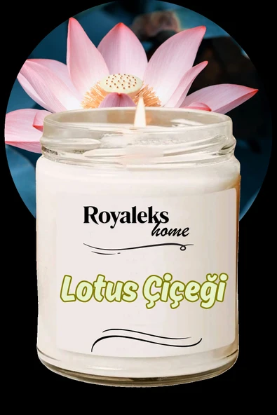 Doğal Özel Seri Kokulu Dekoratif Kavanoz Mum 210 cc - Lotus Esansı - RYL