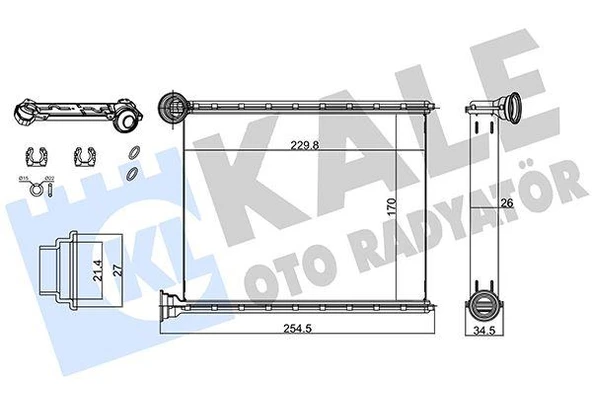 KALORİFER RADYATÖRÜ 308 1.4 16V-1.6 16V 07 C3 1.4VTI 09 KİLİMALI-KİLİMASIZ ARAÇLAR İÇİN