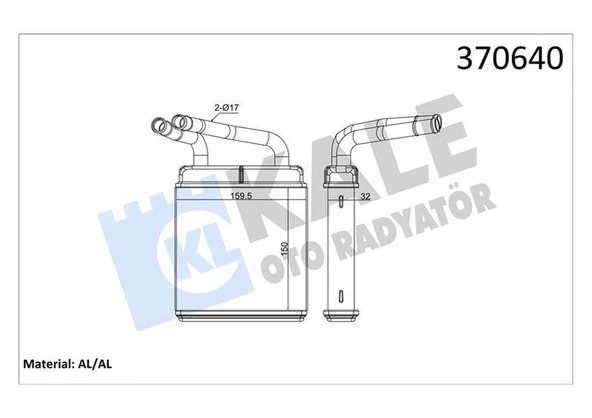 KALORİFER RADYATÖRÜ MITSUBISHI L300 2.5L 4D56 01-06 - ALEMİNYUM ürün görseli 1