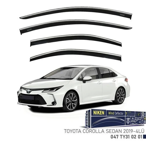 KROMLU CAM RÜZGARLIĞI TOYOTA COROLLA SD 2019- 4LÜ ürün görseli 1