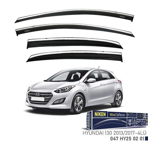KROMLU CAM RÜZGARLIĞI HYUNDAI I30 2013-2017 4LÜ ürün görseli 1