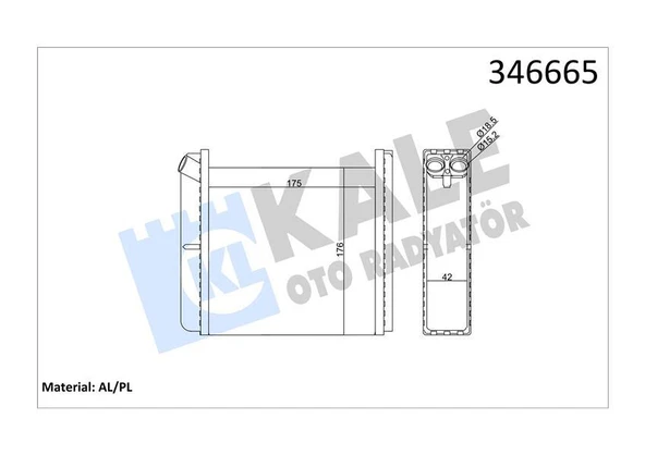 KALORİFER RADYATÖRÜ ASTRA F-CALIBRA A-VECTRA A 175x195x40 ürün görseli 1