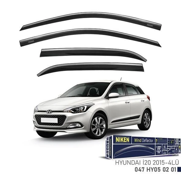 KROMLU CAM RÜZGARLIĞI HYUNDAI I20 2015- 4LÜ ürün görseli