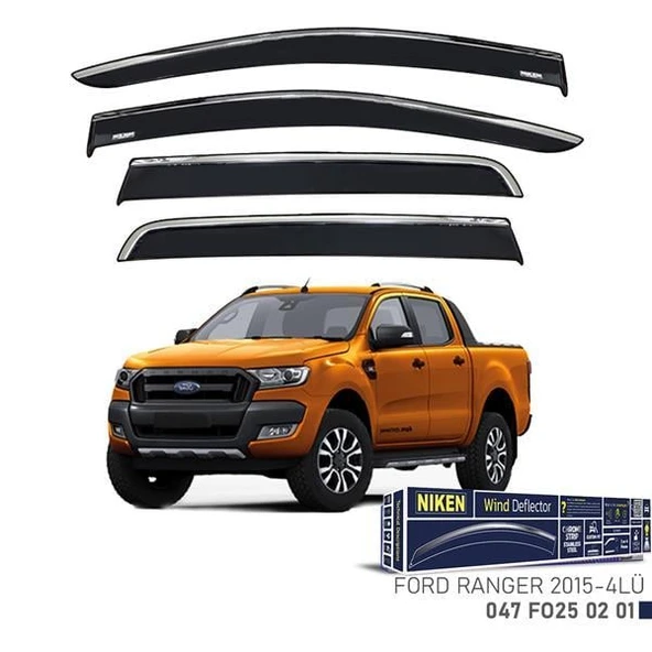 KROMLU CAM RÜZGARLIĞI FORD RANGER 2015- 4LÜ ürün görseli