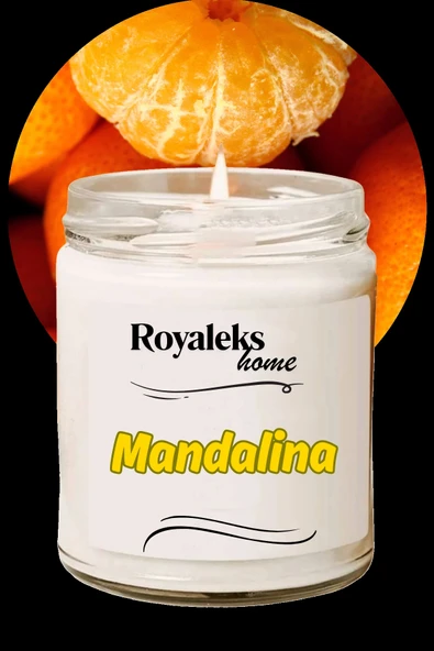 Doğal Özel Seri Kokulu Dekoratif Kavanoz Mum 210 cc - Mandalina Esansı - RYL