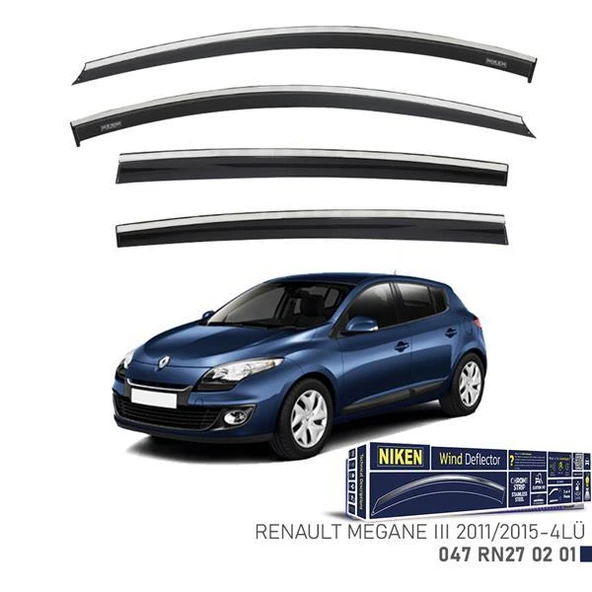 KROMLU CAM RÜZGARLIĞI RENAULT MEGANE III 2011-2015 4LÜ ürün görseli 1