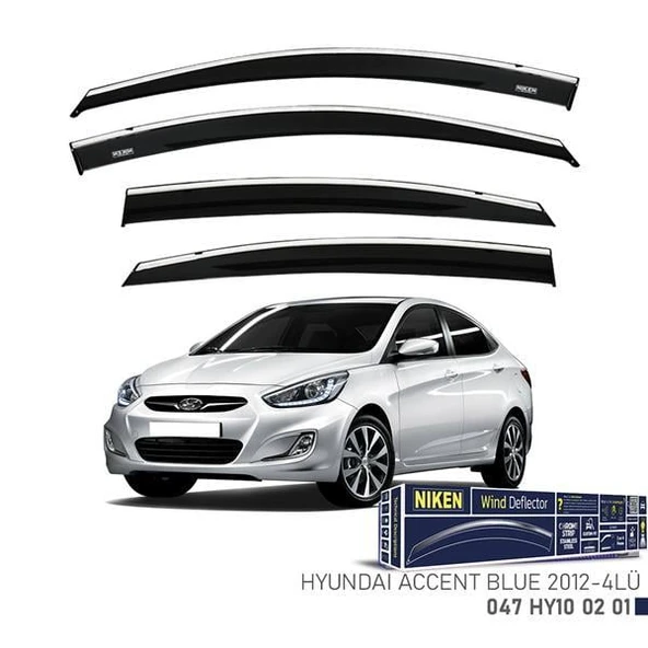 KROMLU CAM RÜZGARLIĞI HYUNDAI ACCENT BLUE 2012- 4LÜ ürün görseli 1
