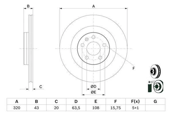 ARKA FREN AYNAS S60 III 224 -S90 II 234 -V60 II -V90 II 235-236 -XC40 536 -XC60 II XC90 2014 DELİKLİ ürün görseli 1