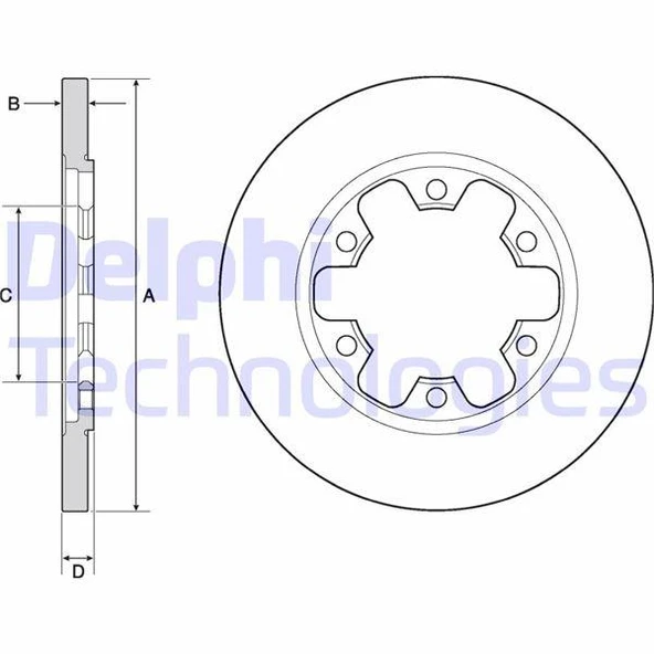 ARKA FREN AYNASI TRANSİT V363 14 ÇİFT TEKER 308x18x122.5x22x6DL ürün görseli 1