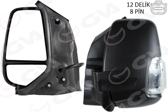 DIS DIKIZ AYNASI OTOMATİK KATLANAN ELEKTİRİKLİ BEYAZ SİNYALLİ REZİSTANSLI AYNA SOL DIS FORD TRANSIT 2019 PIKAP CIFT KABIN