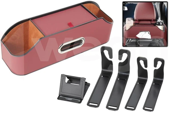 ARAÇ İÇİ KOLTUK ARKASI ORGANİZERİ BORDO ürün görseli 1