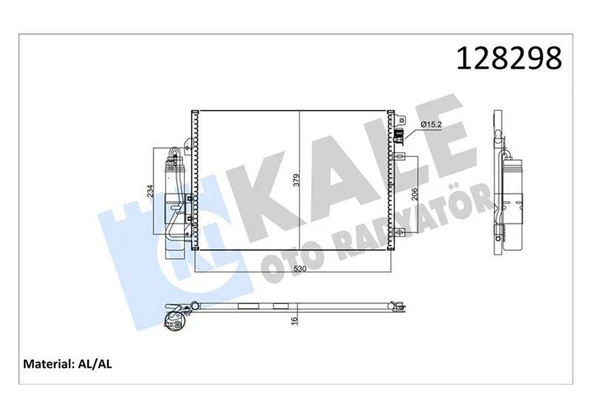 KLİMA KONDENSERİ KURUTUCU İLE CLIO II-KNG 97-01 1-2-1.4-1.5DCI-1.6-1.9 514x376x16