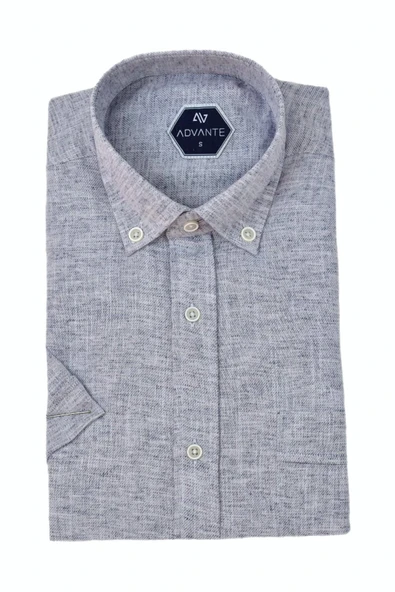 Erkek Klasik Tek Cepli Kısa Kol Gömlek BGL-ST04557 - Resim 7