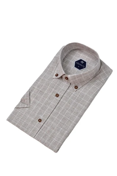 Erkek Klasik Tek Cepli Kısa Kol Gömlek BGL-ST04555 - Resim 4