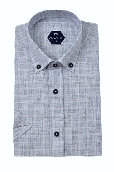 Erkek Klasik Tek Cepli Kısa Kol Gömlek BGL-ST04555 - Resim 7