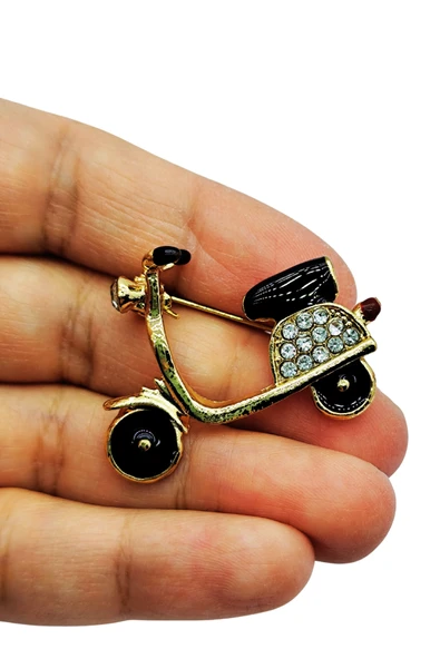 Retro Rüzgarı Scooter Broş ürün görseli 1