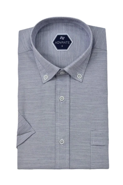 Erkek Klasik Tek Cepli Kısa Kol Gömlek BGL-ST04554 - Resim 8