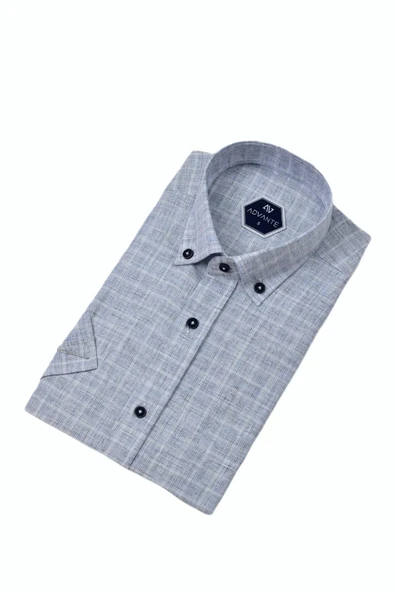 Erkek Klasik Tek Cepli Kısa Kol Gömlek BGL-ST04555 - Resim 11