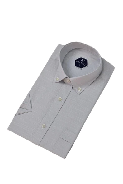 Erkek Klasik Tek Cepli Kısa Kol Gömlek BGL-ST04554 - Resim 2