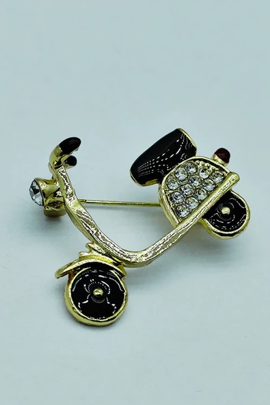 Retro Rüzgarı Scooter Broş - Resim 2