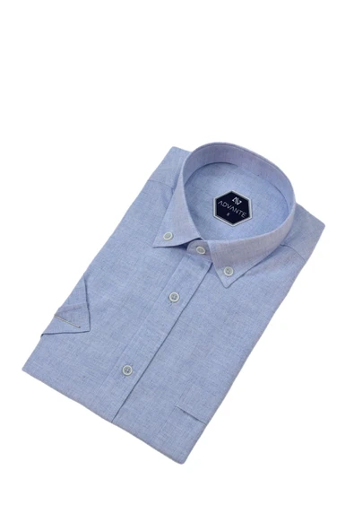 Erkek Klasik Tek Cepli Kısa Kol Gömlek BGL-ST04558 - Resim 7