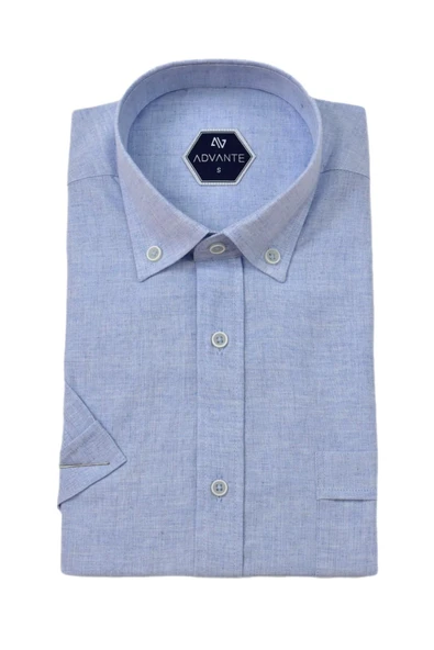 Erkek Klasik Tek Cepli Kısa Kol Gömlek BGL-ST04558 - Resim 5