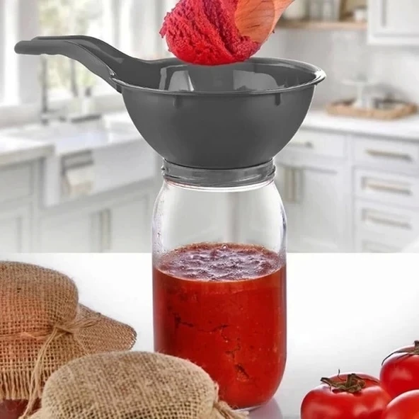 Kavanoz Hunisi - Konserve Reçel Hunisi Geniş Ağızlı - Saplı - 3