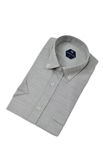 Erkek Klasik Tek Cepli Kısa Kol Gömlek BGL-ST04554 - Resim 12