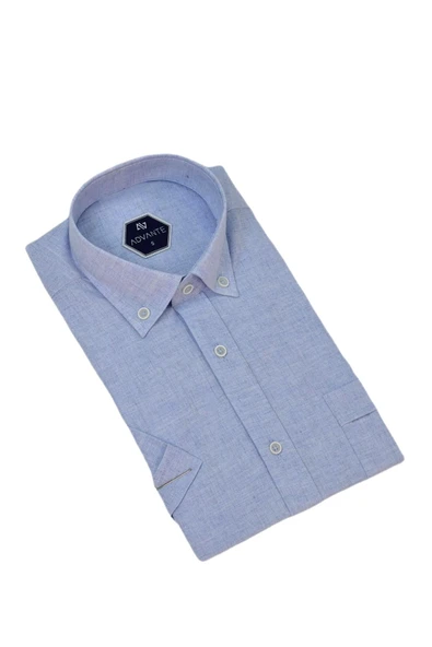 Erkek Klasik Tek Cepli Kısa Kol Gömlek BGL-ST04558 - Resim 9