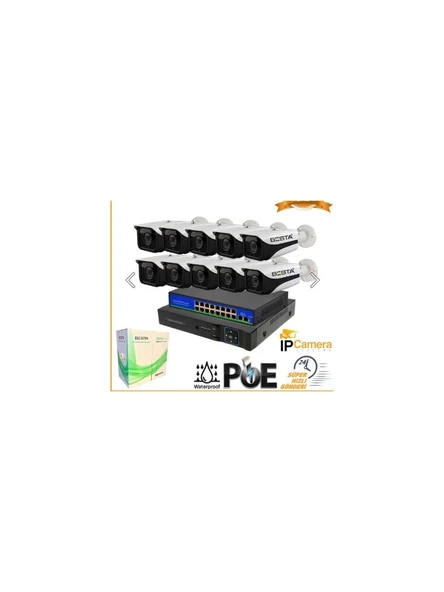 5 Mp 1440P 10 Dış Mekan Kameralı Ip Poe Güvenlik Seti