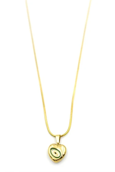 Kalp Kolye - 60 cm - Altın - 2