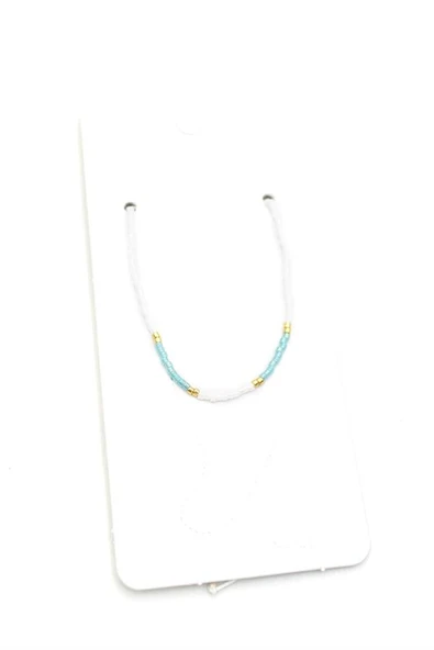 Kum Boncuk Halhal - Beyaz ürün görseli