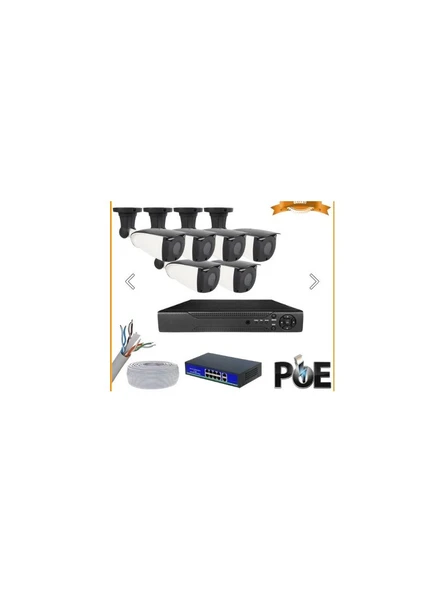 5 Mp 1440P 6 Dış Mekan Kameralı Ip Poe Güvenlik Seti