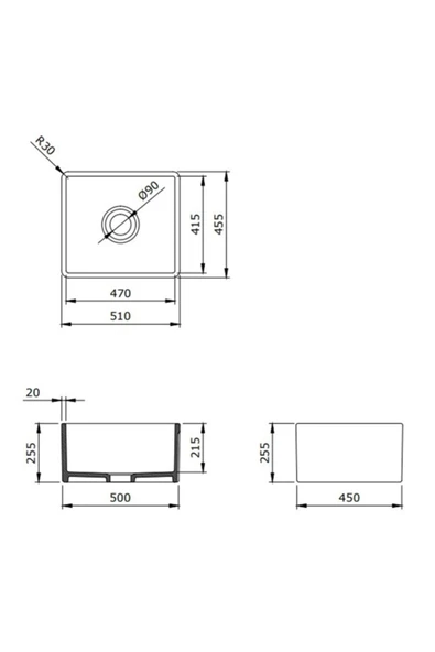 Lavello Mutfak Eviyesi 50 Cm Parlak Siyah 1136-005-0120 - 8