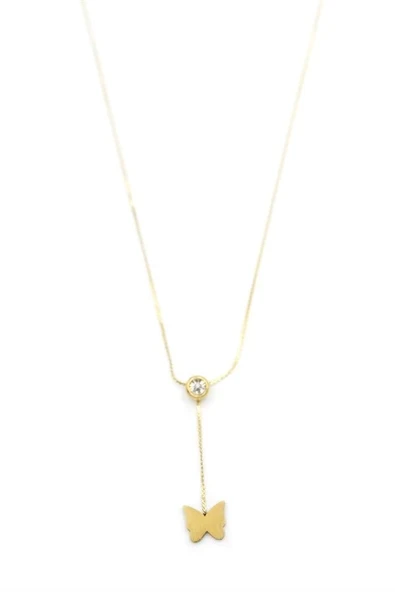 Kelebek Kolye - Altın - Resim 2