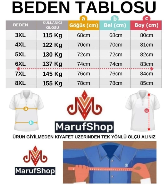 Erkek Büyük Beden 115 - 155 Kilo Arası Uygun Bedenli Likralı Pike Polo Yaka Cepli Tişört - 12