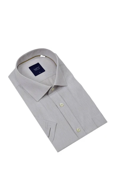 Erkek Klasik Çizgili Kısa Kol Gömlek 9493 BGL-ST04580 - Resim 12