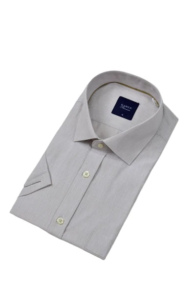 Erkek Klasik Çizgili Kısa Kol Gömlek 9493 BGL-ST04580 - Resim 3