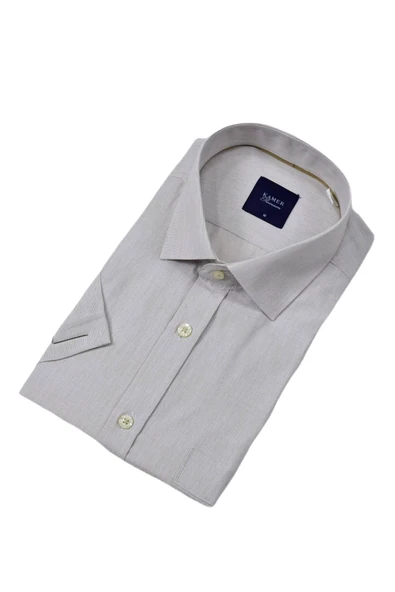 Erkek Klasik Çizgili Kısa Kol Gömlek 9493 BGL-ST04580 - Resim 9