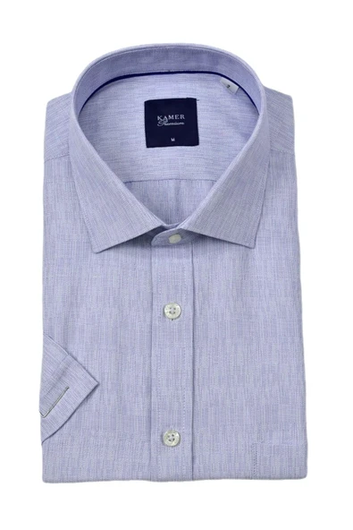 Erkek Klasik Çizgili Kısa Kol Gömlek 9493 BGL-ST04580 - Resim 7