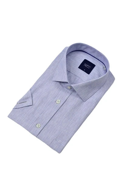 Erkek Klasik Çizgili Kısa Kol Gömlek 9493 BGL-ST04580 - Resim 10