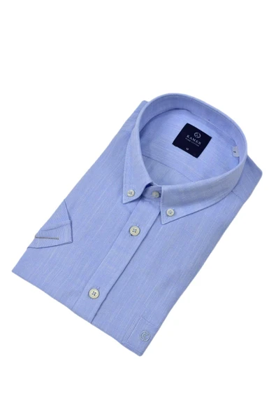 Erkek Klasik Kısa Kol Gömlek Pamuklu 9415 BGL-ST04581 - Resim 6