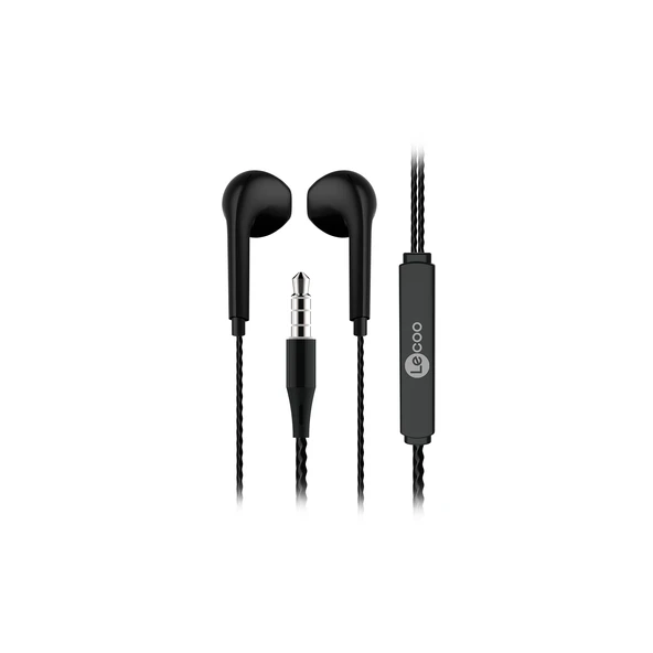 Lenovo Lecoo EH104 Kablolu 3.5mm Jacklı Kulak İçi Mikrofonlu Kulaklık Siyah
