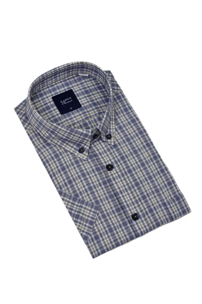 Erkek Klasik Ekose Kısa Kol Gömlek 9470 BGL-ST04578 - Resim 9