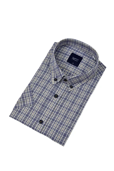 Erkek Klasik Ekose Kısa Kol Gömlek 9470 BGL-ST04578 - Resim 7