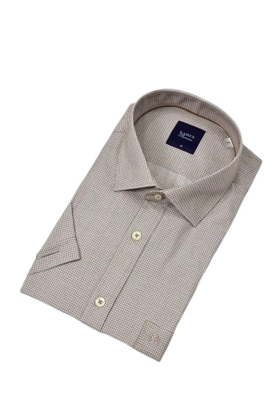 Erkek Klasik Piti Kare Kısa Kol Gömlek 9399 BGL-ST04577 - Resim 9