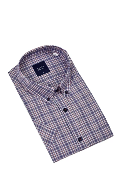 Erkek Klasik Ekose Kısa Kol Gömlek 9470 BGL-ST04578 - Resim 8