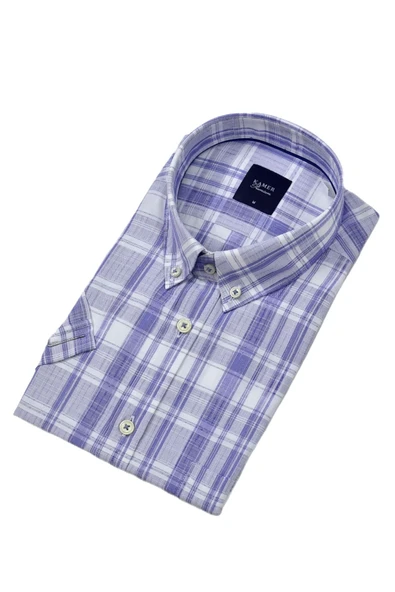 Erkek Klasik Ekose Kısa Kol Gömlek 9458 BGL-ST04579 - Resim 2