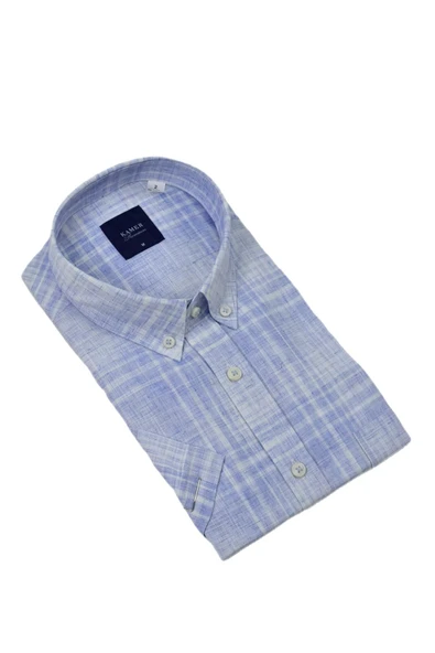 Erkek Klasik Ekose Kısa Kol Gömlek 9345 BGL-ST04583 - Resim 9